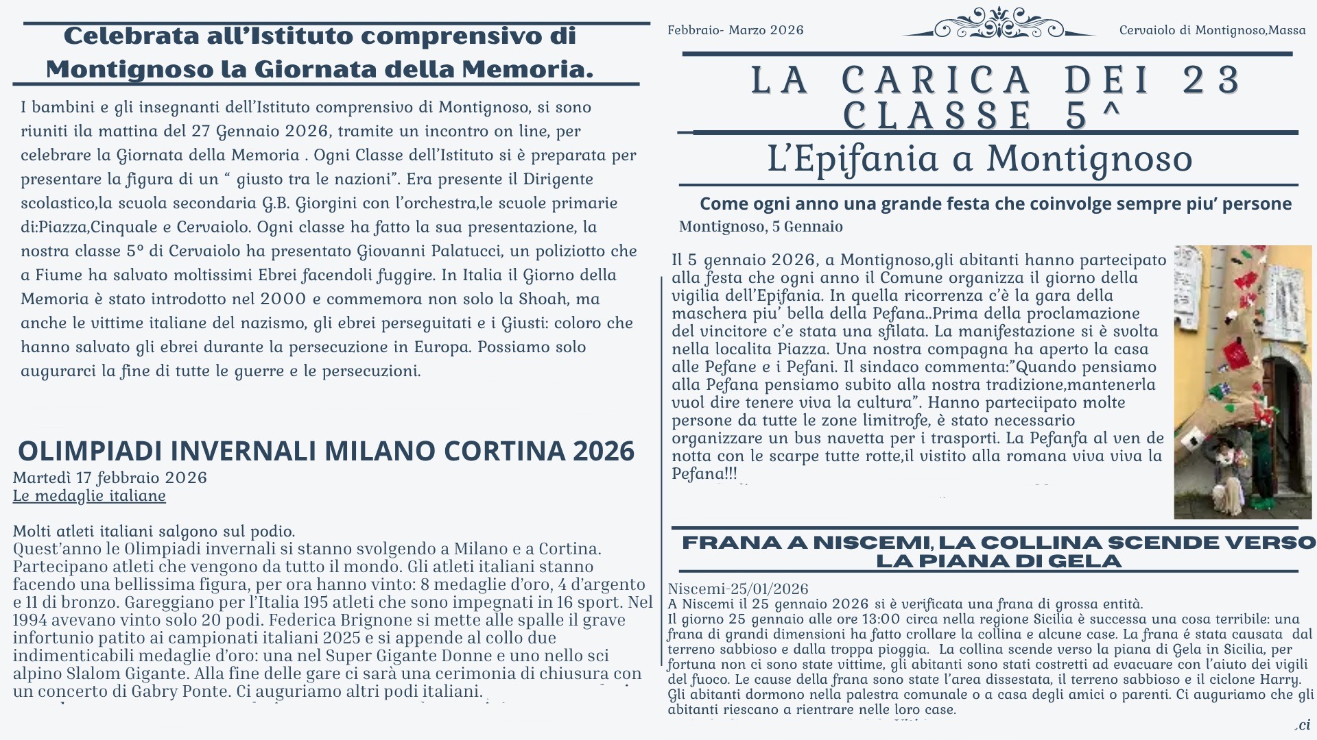 Il giornalino della classe quinta di Cervaiolo